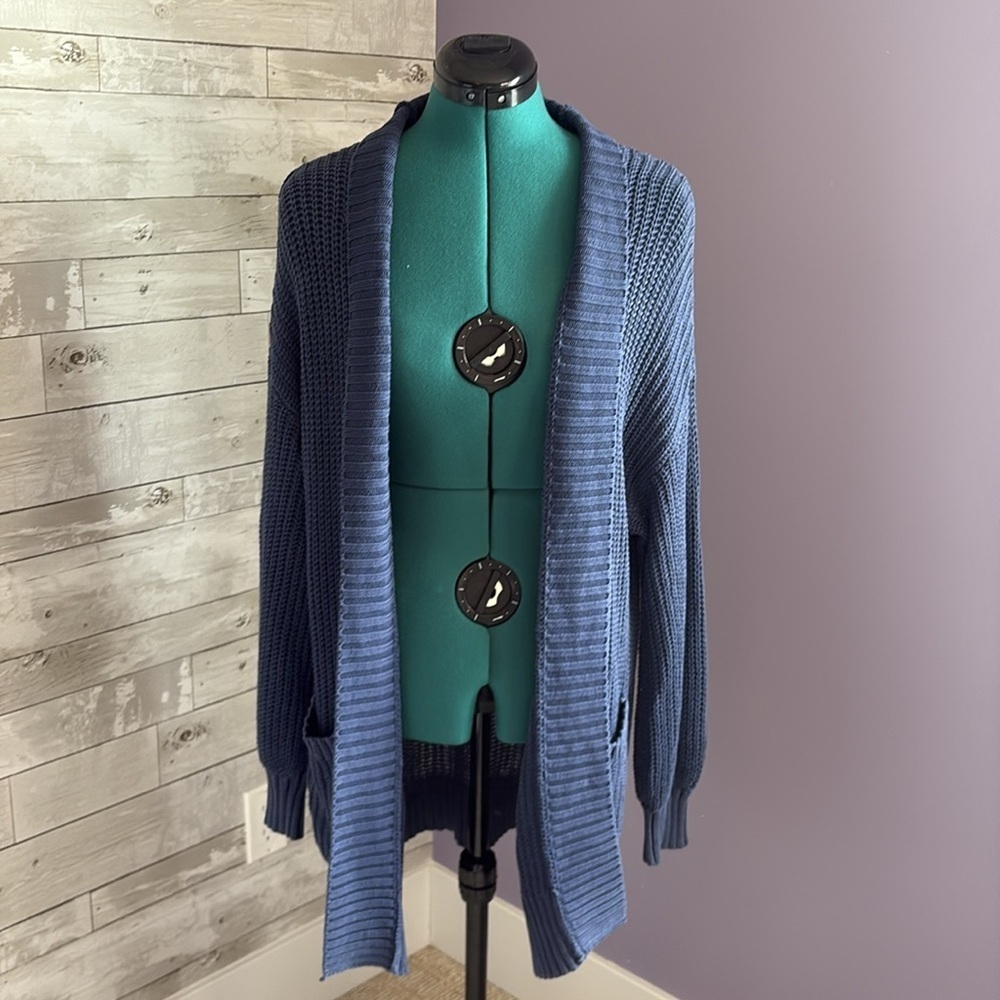 AERIE 100% Cotton Blue Knit Cardigan